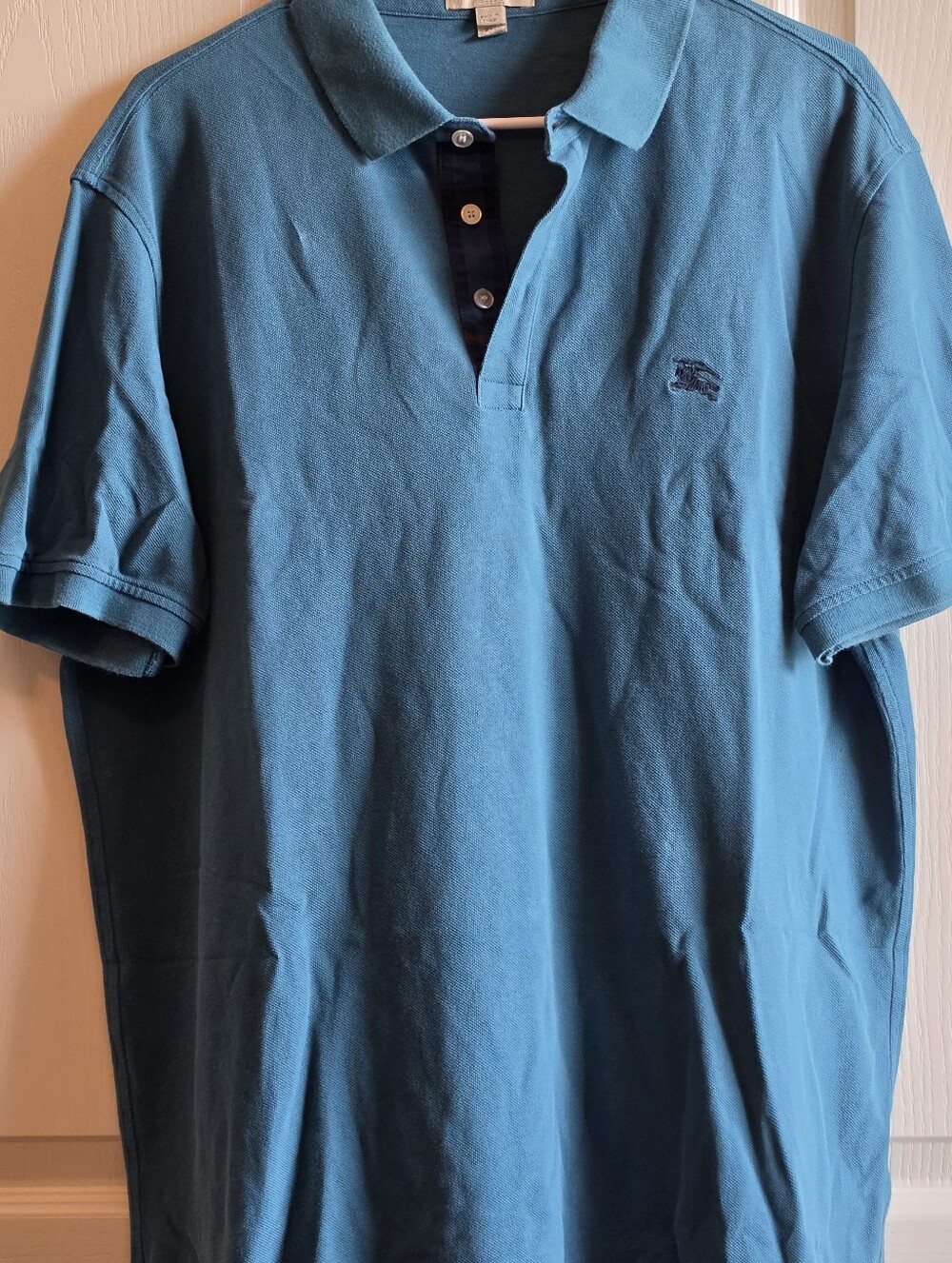 Burberry Brit Men's XXLTeal Green Polo with Plaid Placket i can turn it around f